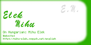 elek mihu business card